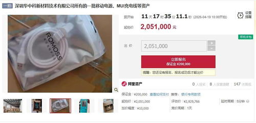 罗马仕旗下一公司资产拍卖在即 205.1万元起拍，囊括充电宝与充电线等物品